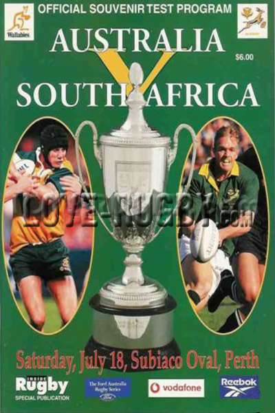 1998 Australia v South Africa  Rugby Programme